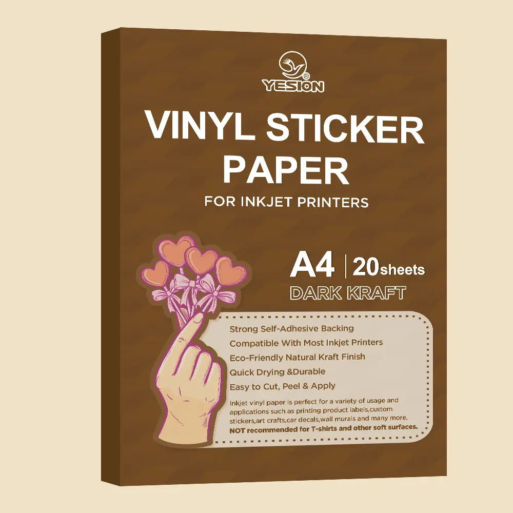 PET Dark Kraft Vinyl Sticker Paper-1