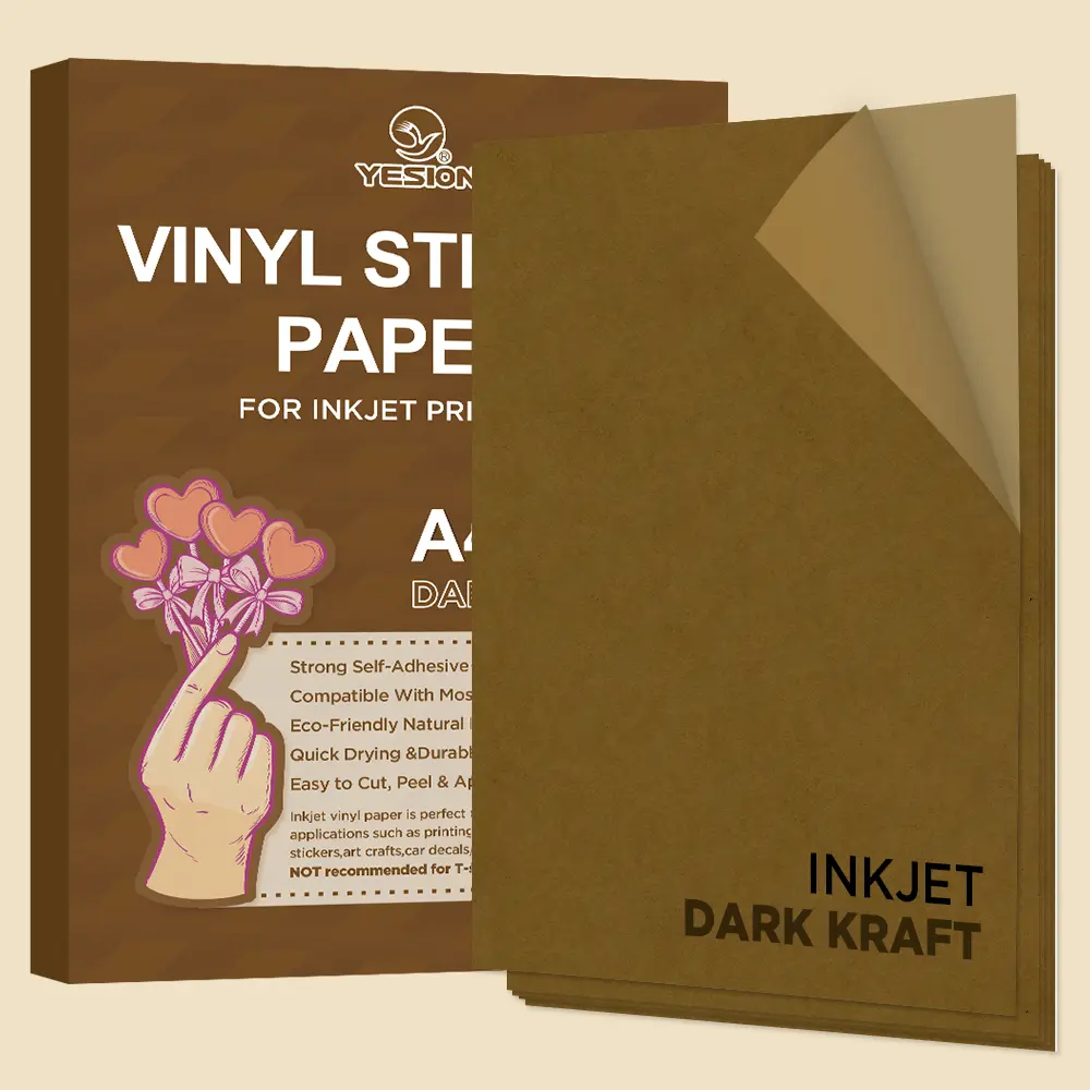 PET Dark Kraft Vinyl Sticker Paper-2