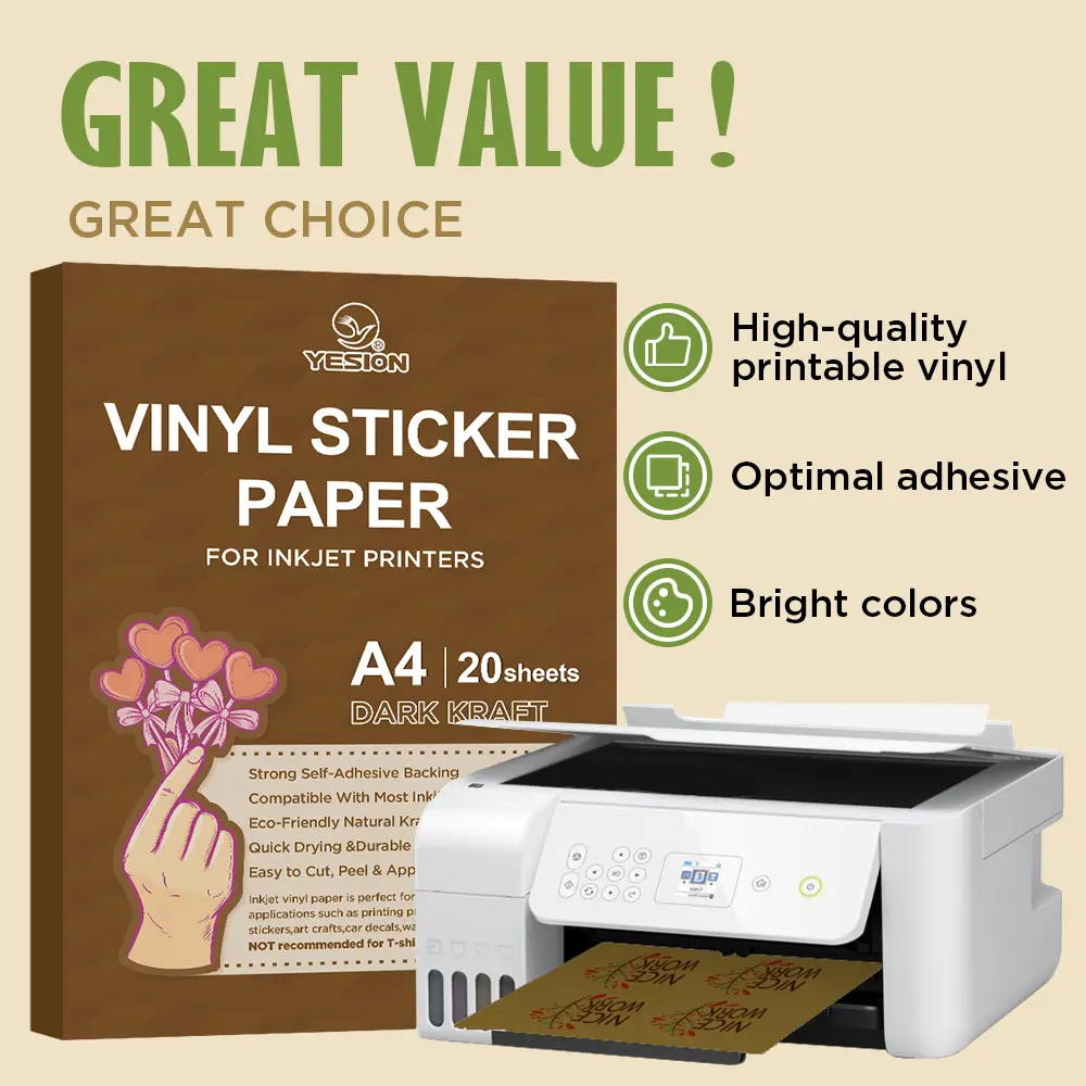 PET Dark Kraft Vinyl Sticker Paper-3
