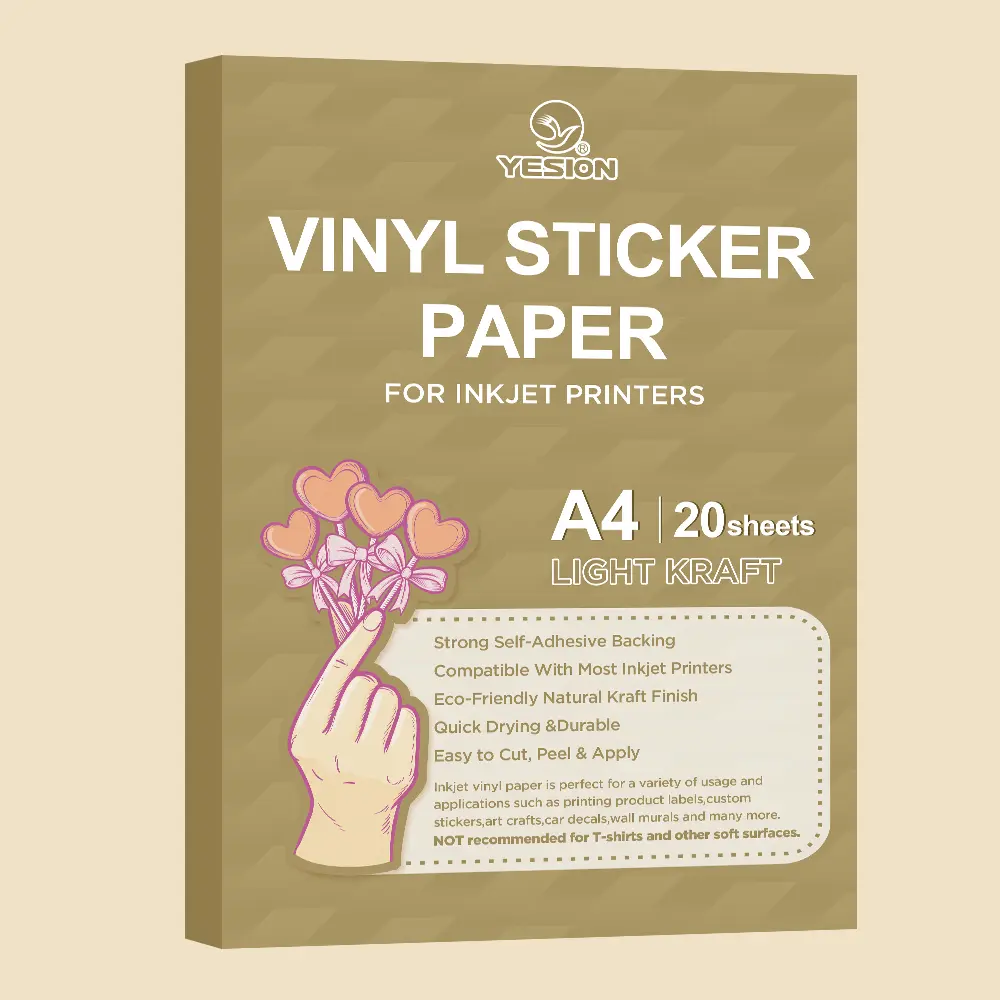 PET Light Kraft Vinyl Sticker Paper-1