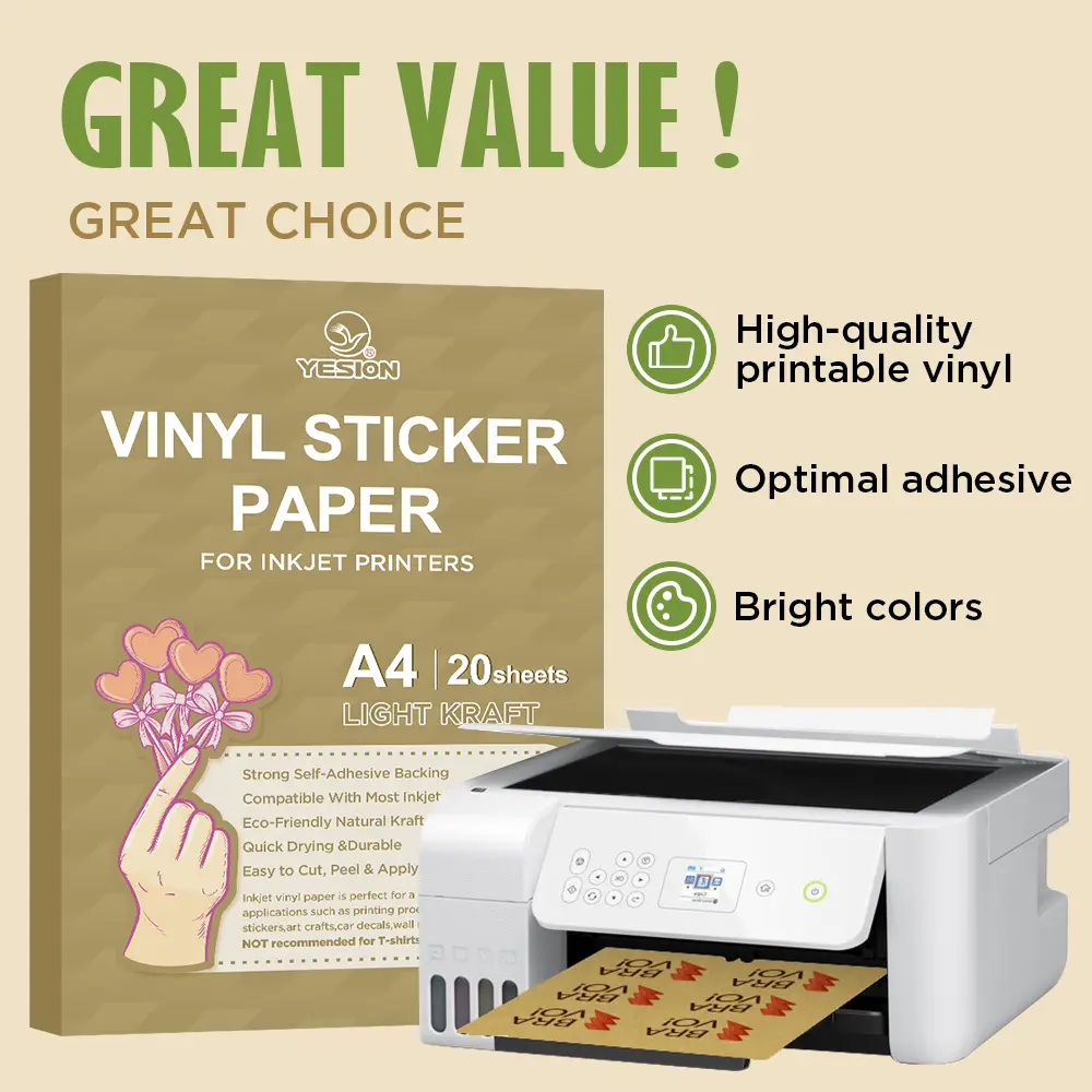 PET Light Kraft Vinyl Sticker Paper-3