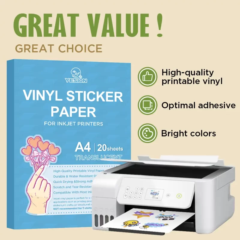 PET Translucent Vinyl Sticker Paper 3