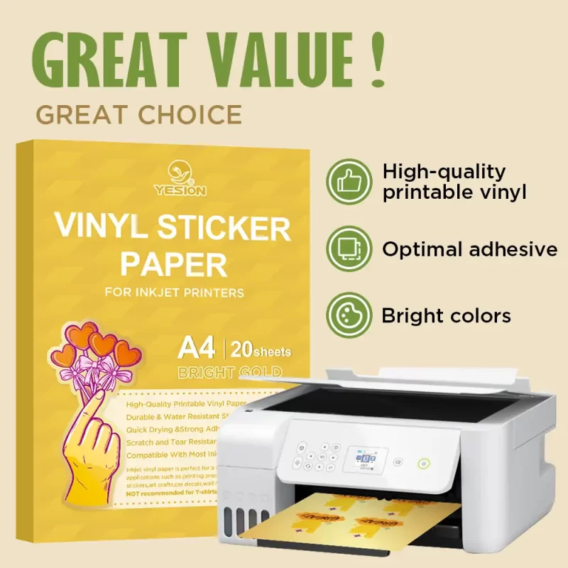 PET vinyl sticker paper-bright gold 3