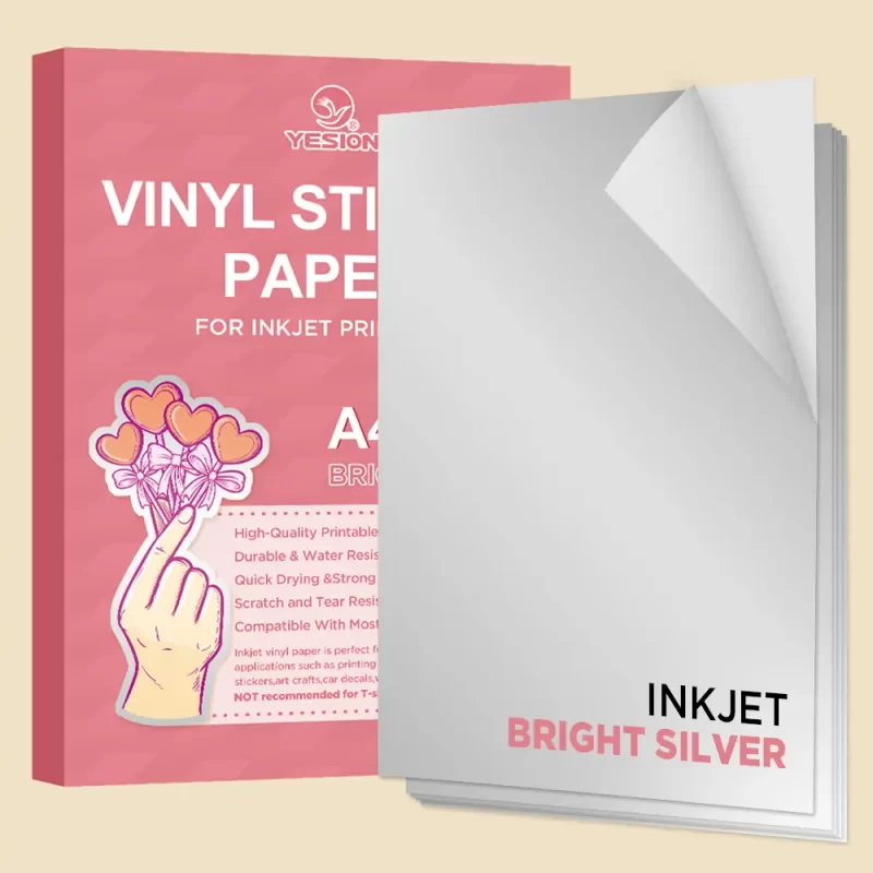 PET vinyl sticker paper bright silver 1