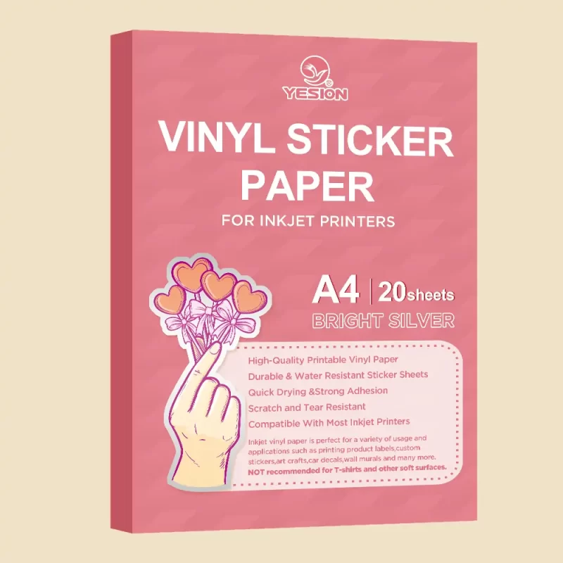 PET vinyl sticker paper bright silver 2