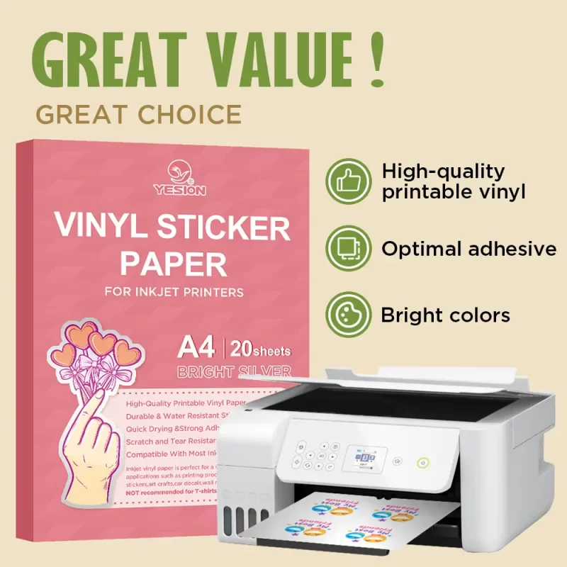 PET vinyl sticker paper bright silver 3