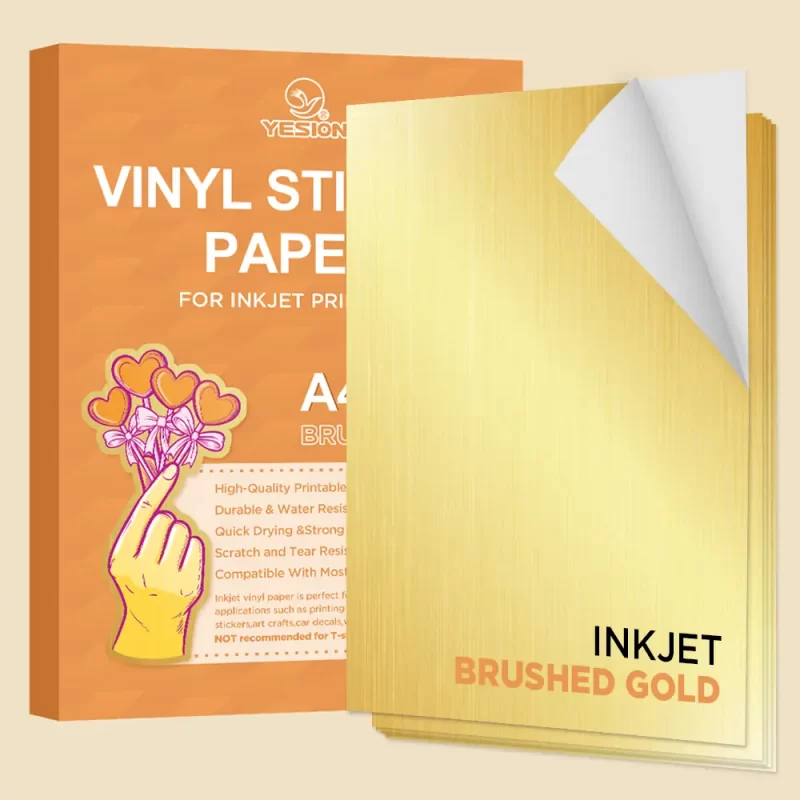 PET vinyl sticker paper-brushed gold 1