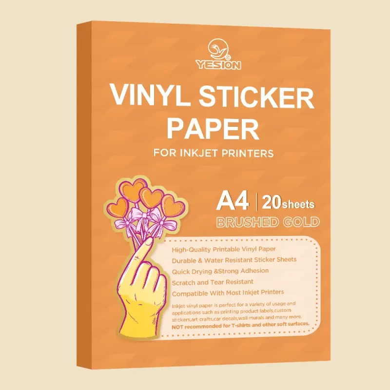 PET vinyl sticker paper-brushed gold 2