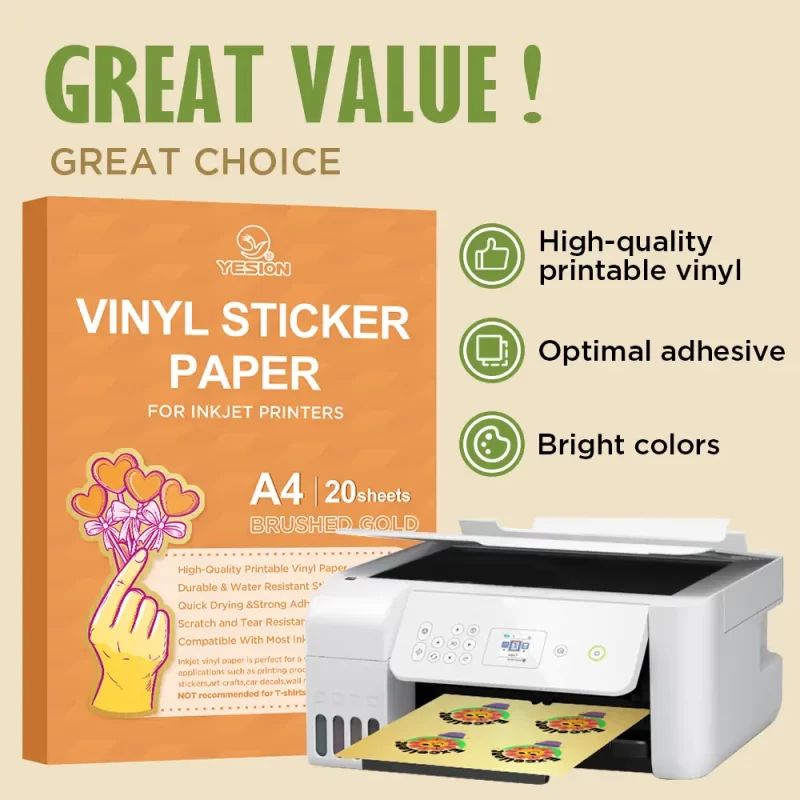 PET vinyl sticker paper-brushed gold 3