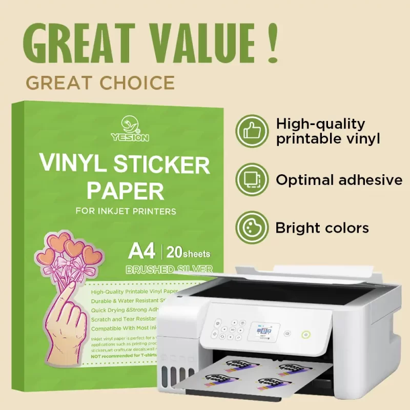 PET vinyl sticker paper-brushed silver 3
