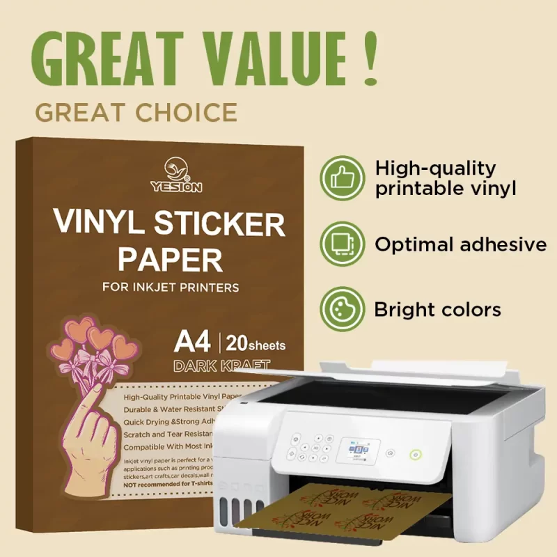 PET vinyl sticker paper-dark kraft 3