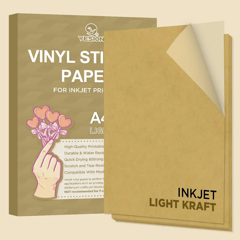 PET vinyl sticker paper-light kraft 1