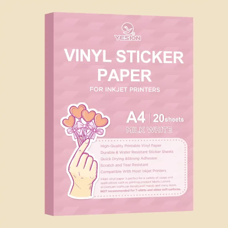PET vinyl sticker paper-milk white 2