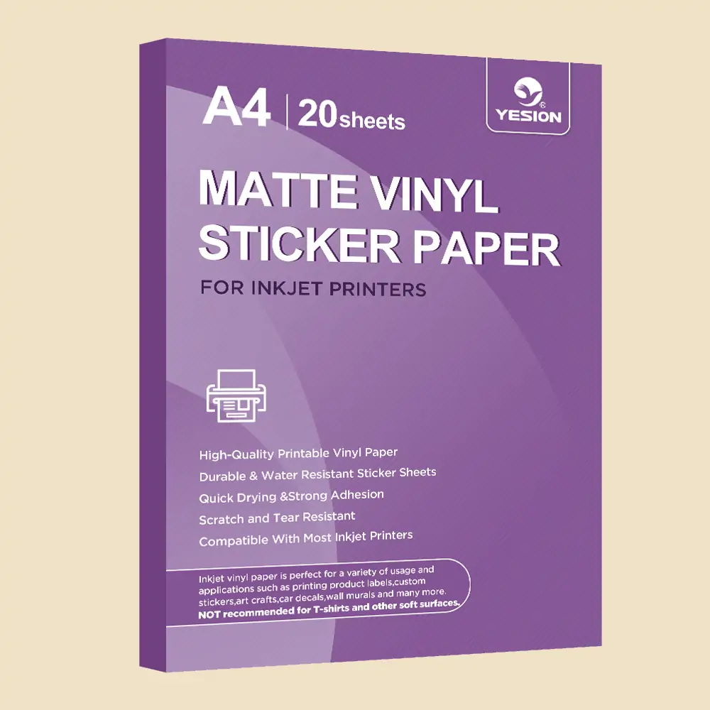 Printable Vinyl Sticker Paper Inkjet Matte 15 sheets