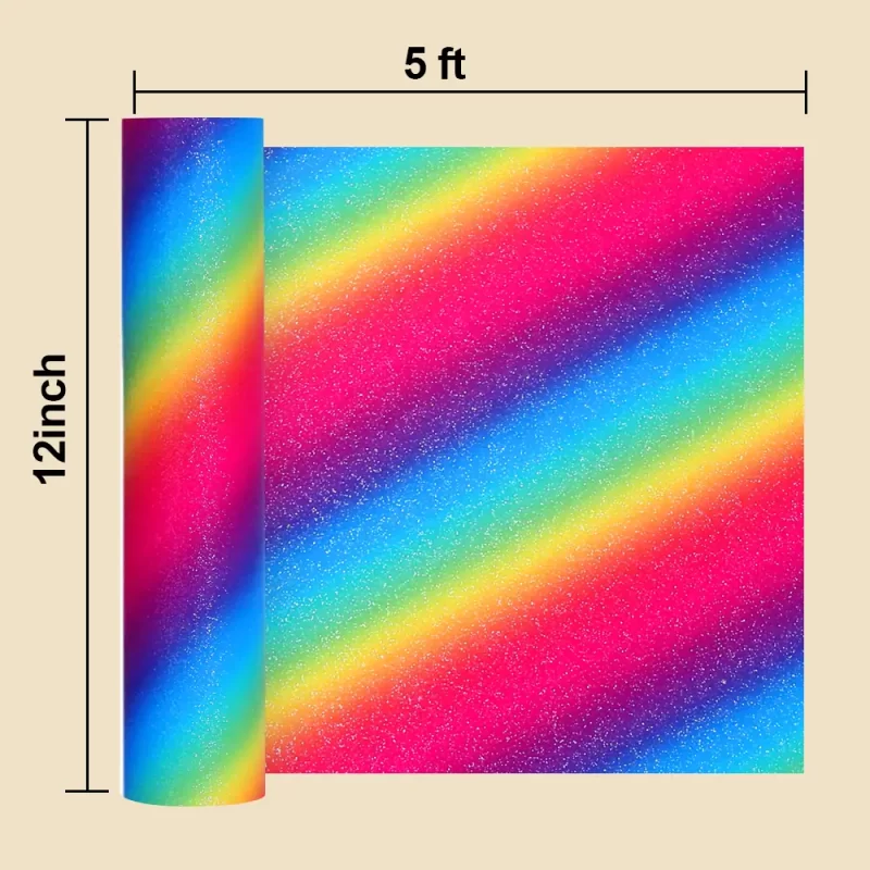Rainbow Glitter Adhesive Vinyl roll 2