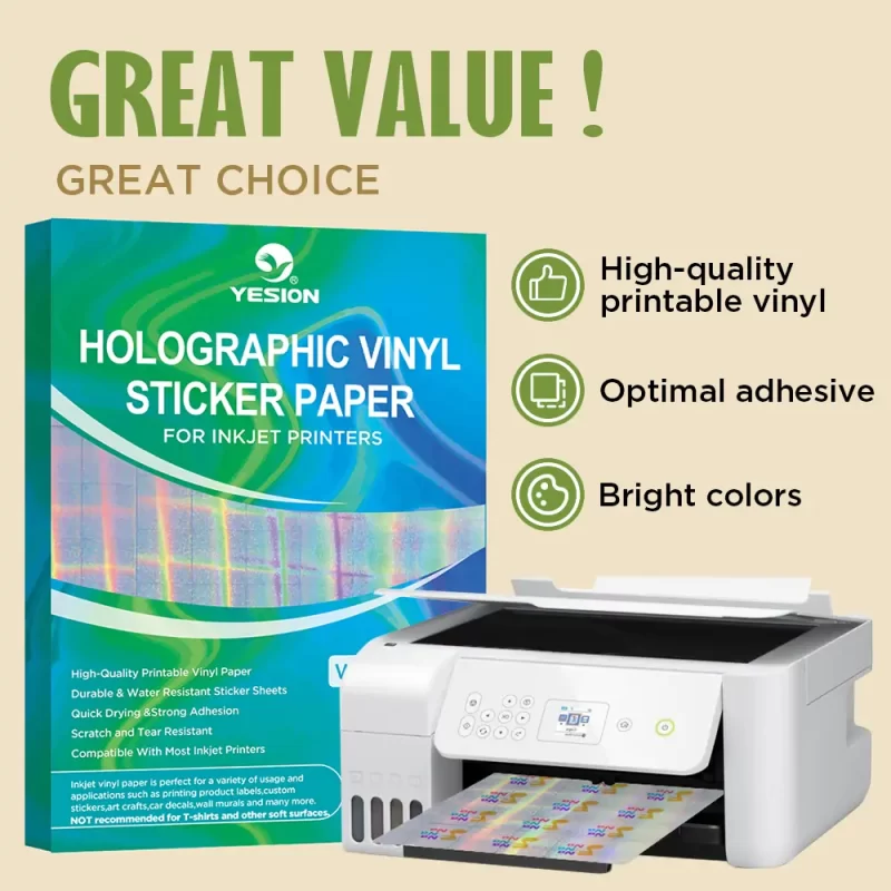 holographic vinyl sticker paper-water squares 3