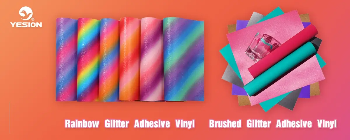 Glitter Adhesive Vinyl-Brushed&Rainbow