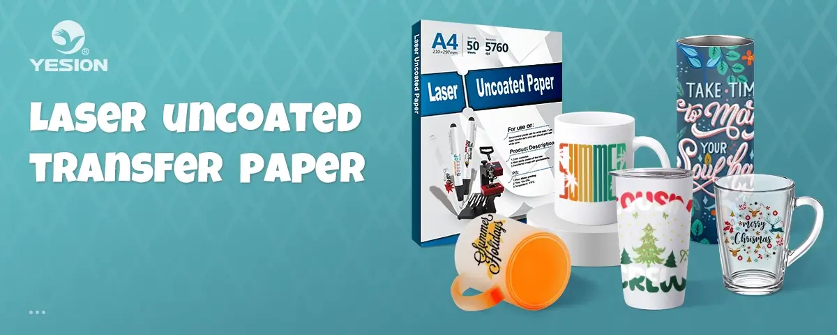 Laser uncoated transfer paper for hard surface