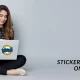 sticker paper on laptop