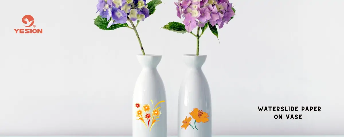 waterslide paper on vase