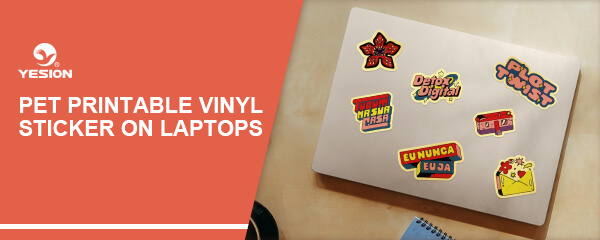 PET printable vinyl sticker on laptops