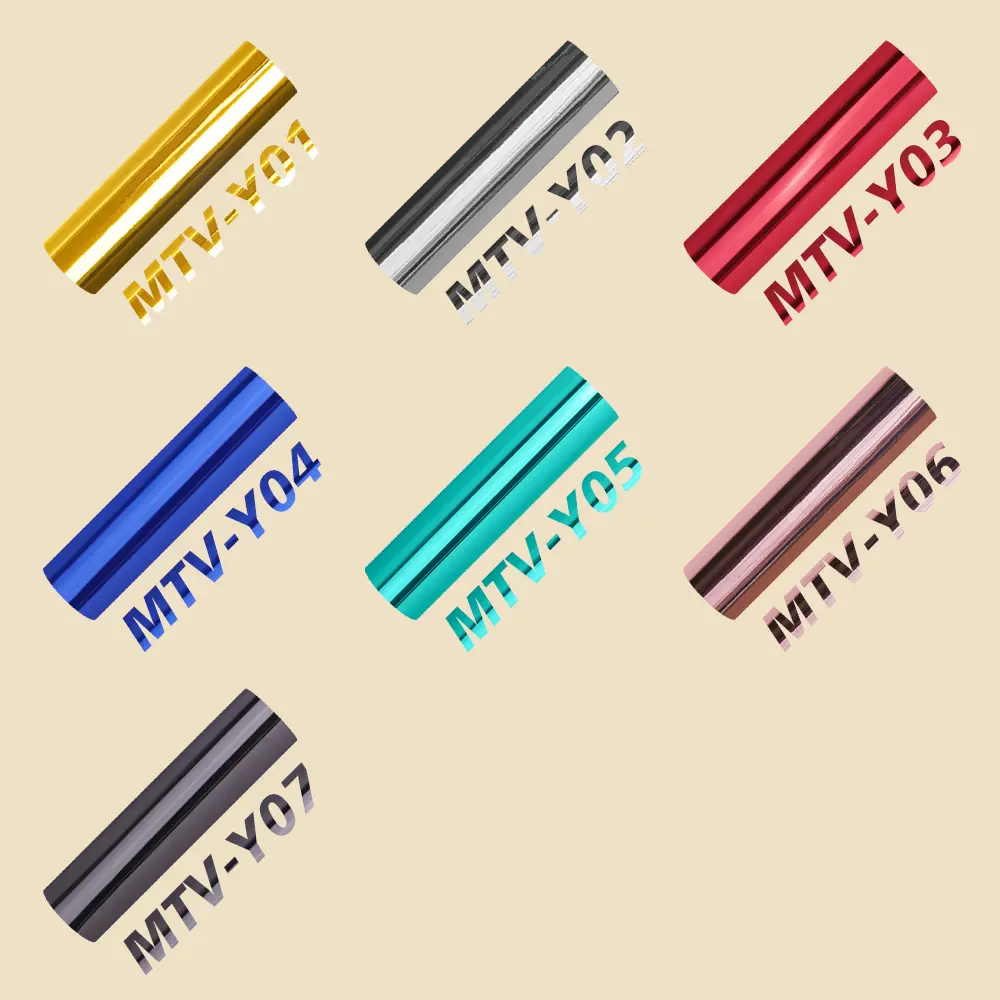 Glossy Chrome Adhesive Vinyl Roll colors