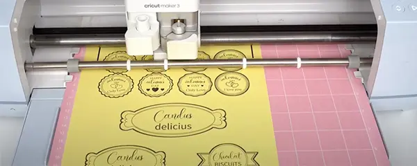 cut colored sticker paper