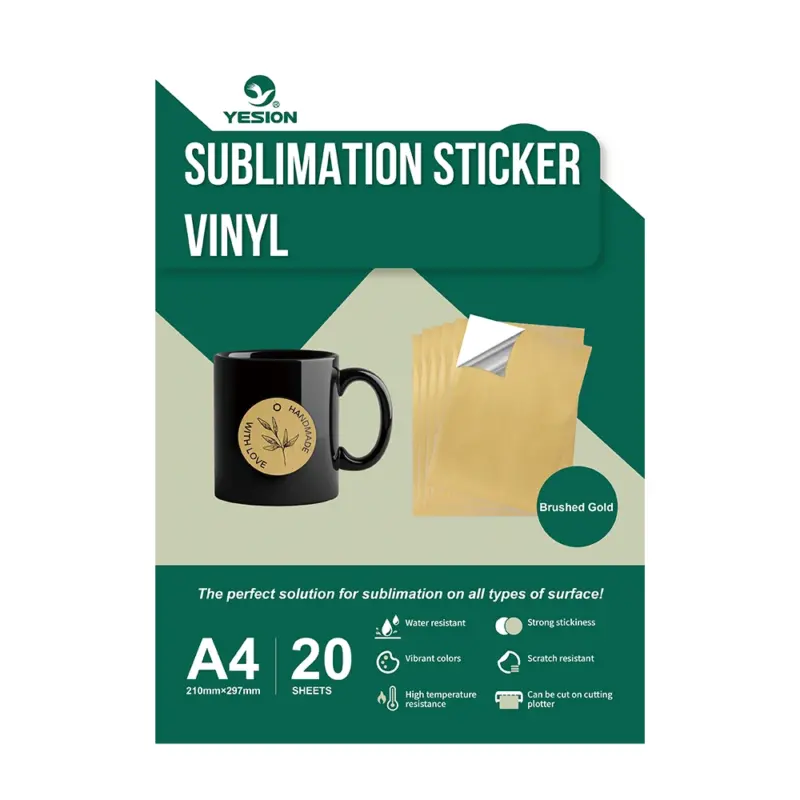 sublimation sticker vinyl-brushed gold-1