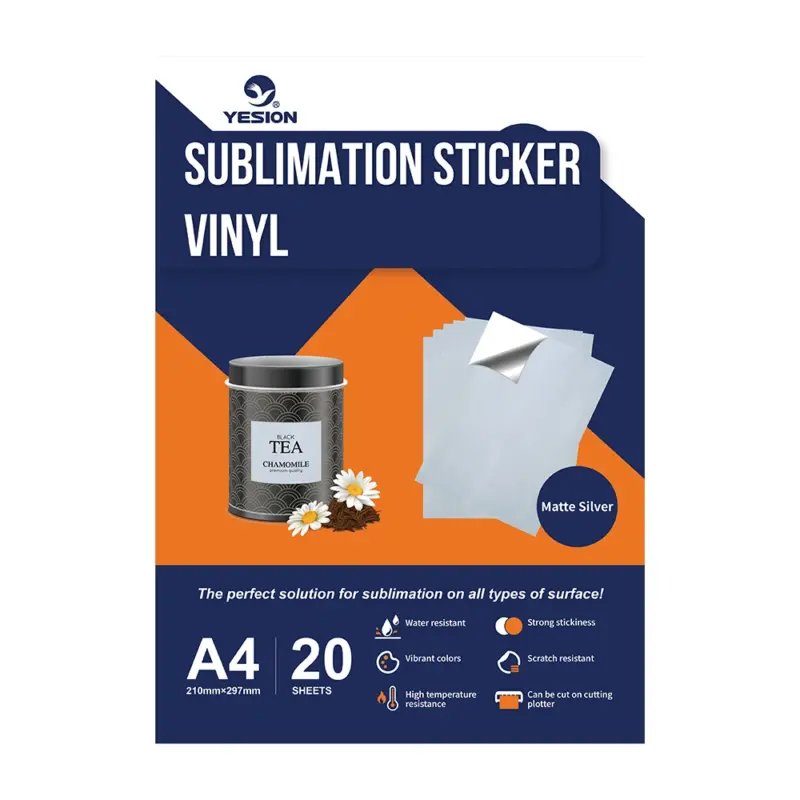 sublimation sticker vinyl-matte silver-1