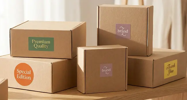 colored stickers in packaging